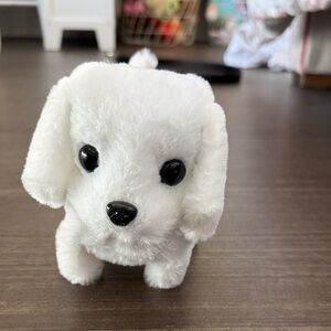 Adorable White Plush Puppy Toy